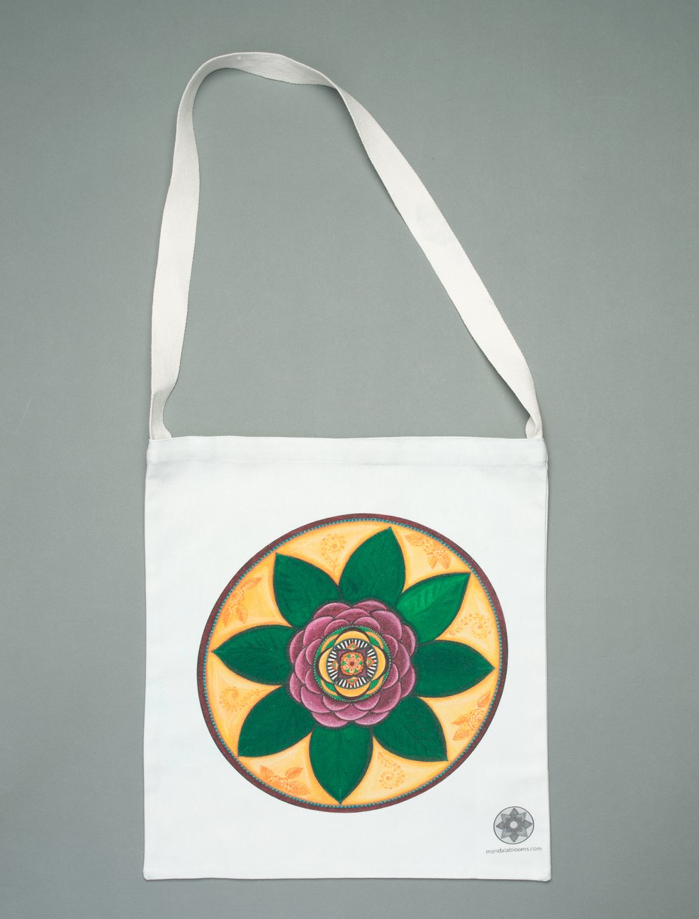 Image of Damask Rose mandala tote bag