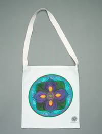 Purple Lotus mandala tote bag
