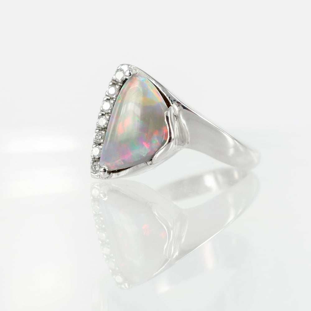 Image of Opal and diamond dress ring. pj5131