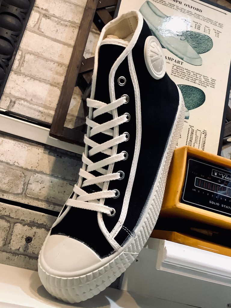 ZDA military hi top black and white sneaker shoes made in Slovakia
