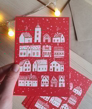 Image of A set of 8 "Julebyen" christmas cards