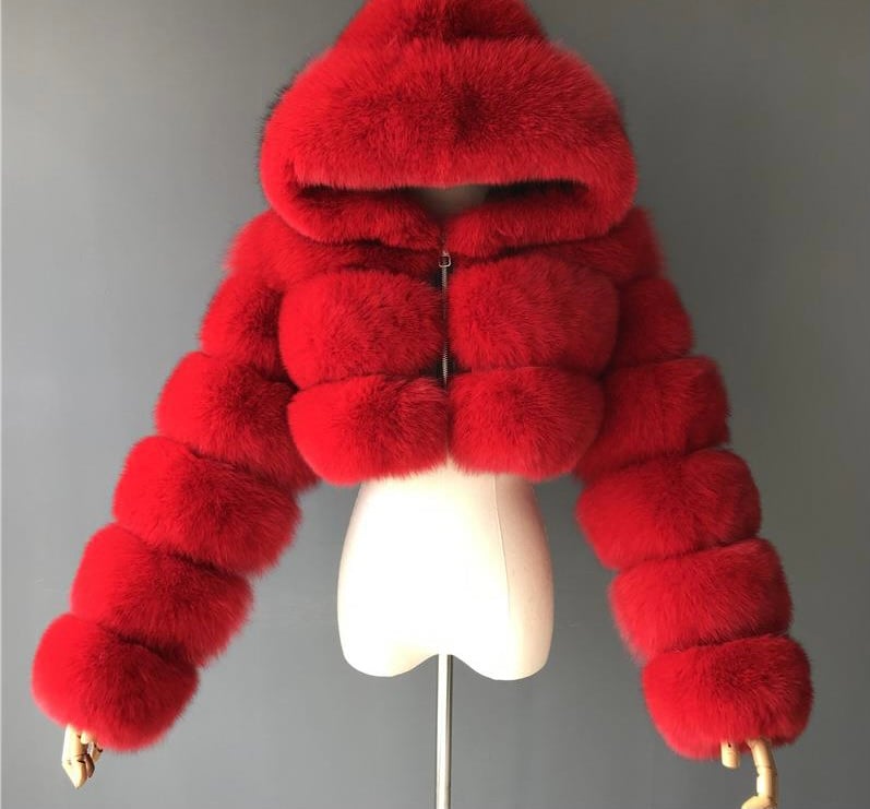Image of “Patra” Faux Fur Crop Jacket