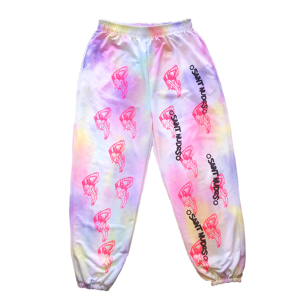 Image of FANGS PASTEL TIE-DYE PANTS