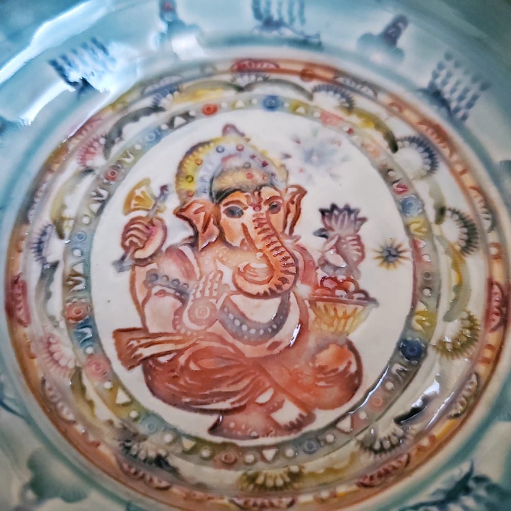 Image of Handpainted Ganesha Porcelain Dish