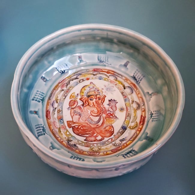 Handpainted Ganesha Porcelain Dish