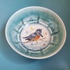Porcelain Kingfisher Crescent Moon Bowl