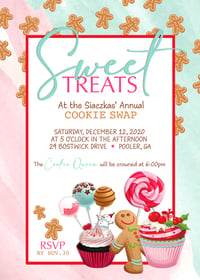 Image 1 of Sweet Treats Cookie Swap Invitation