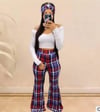 Plaid Flare Pants Set