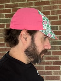 Image 4 of ZLW Green Floral Grid and Pink 4 Panel Cap
