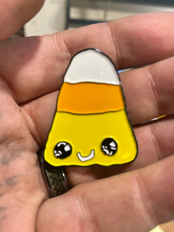 Image of Candy Corn LE100 enamel pin by Olivia Bell
