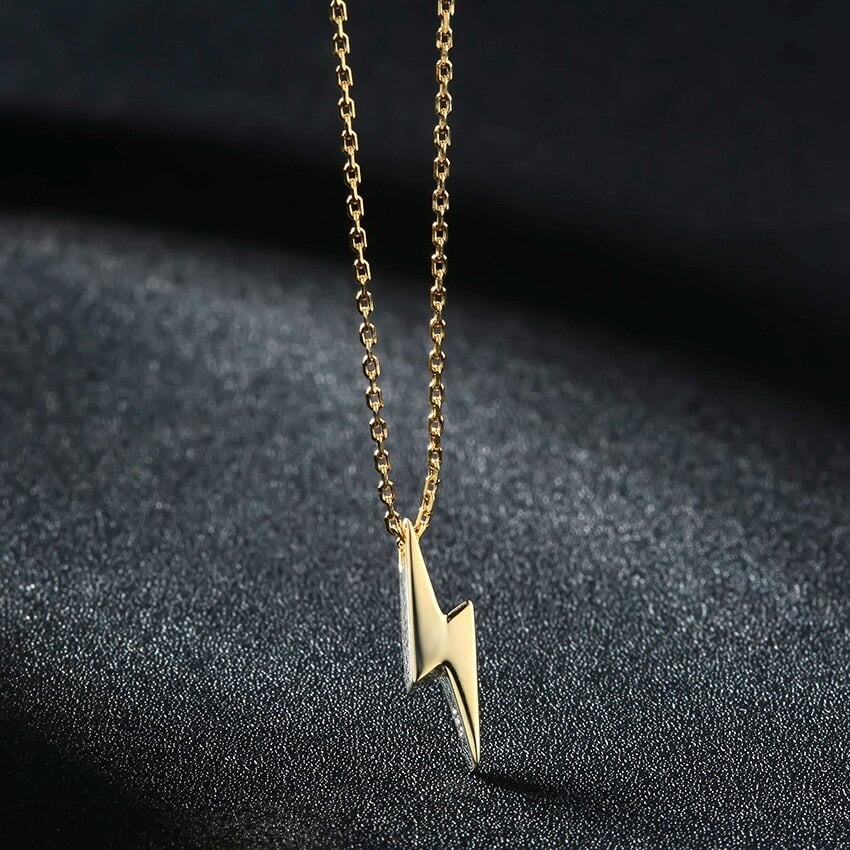 Gold Lightning Bolt Iconic Necklace (925 Silver)