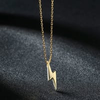 Image 1 of Gold Lightning Bolt Iconic Necklace (925 Silver)