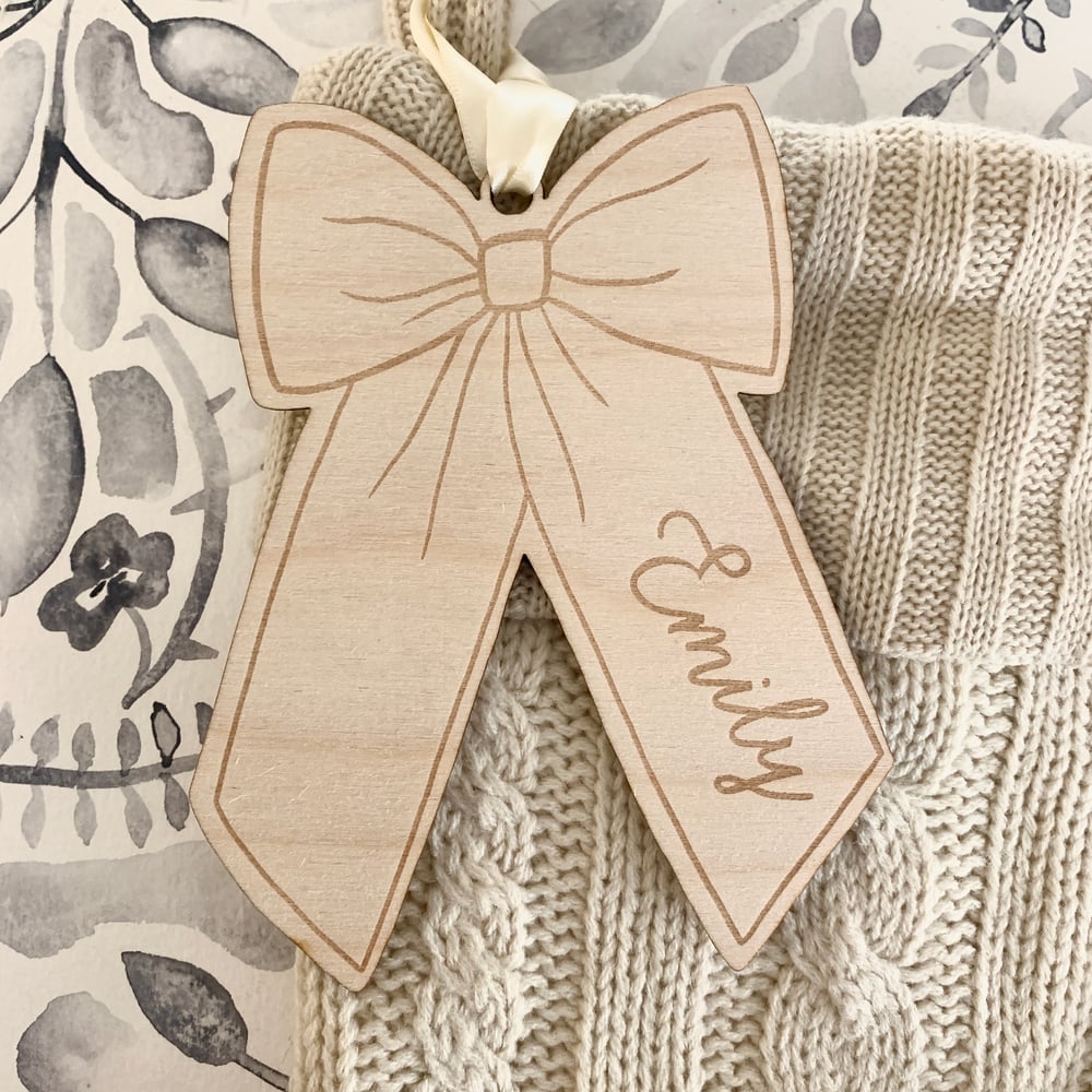 Image of Custom Engraved Bow Nametag