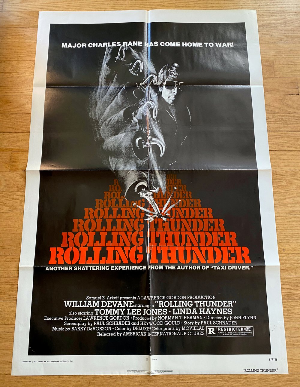 1977 ROLLING THUNDER Original U.S. One Sheet Movie Poster