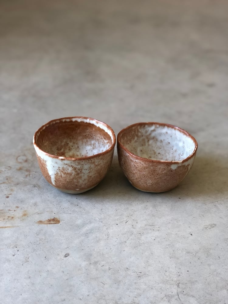 Image of shino green tea cups - set of two