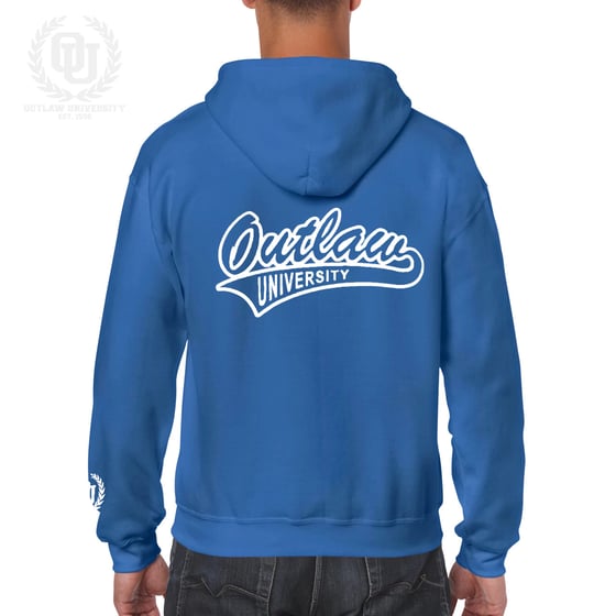 Image of Outlaw Unisex Zip Up Hoodie -Comes in Royal Blue, Forest Green, Irish Green, Orange, Maroon