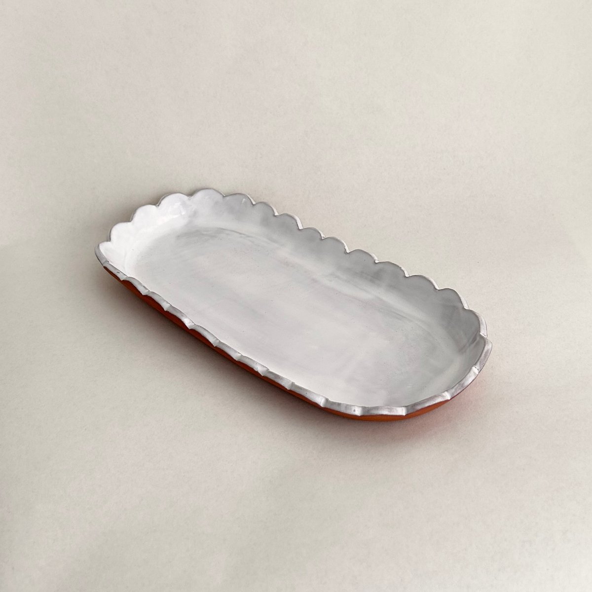 Oval scalloped Dish