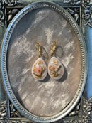 Image 3 of Antique Rose Tear Drop Earrings