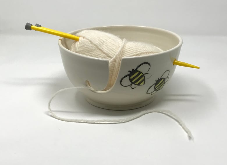 Image of BEE Decorated Yarn Bowl, Medium 