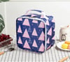 Insulated lunch bag- pink triangles