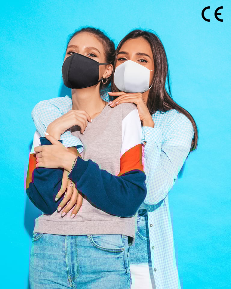 Image of Line Mask 001 - Mascherina lavabile certificata in cotone - sagomata