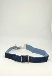 Blue Diamanté Velvet Choker