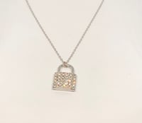 Silver Diamante Padlock Necklace