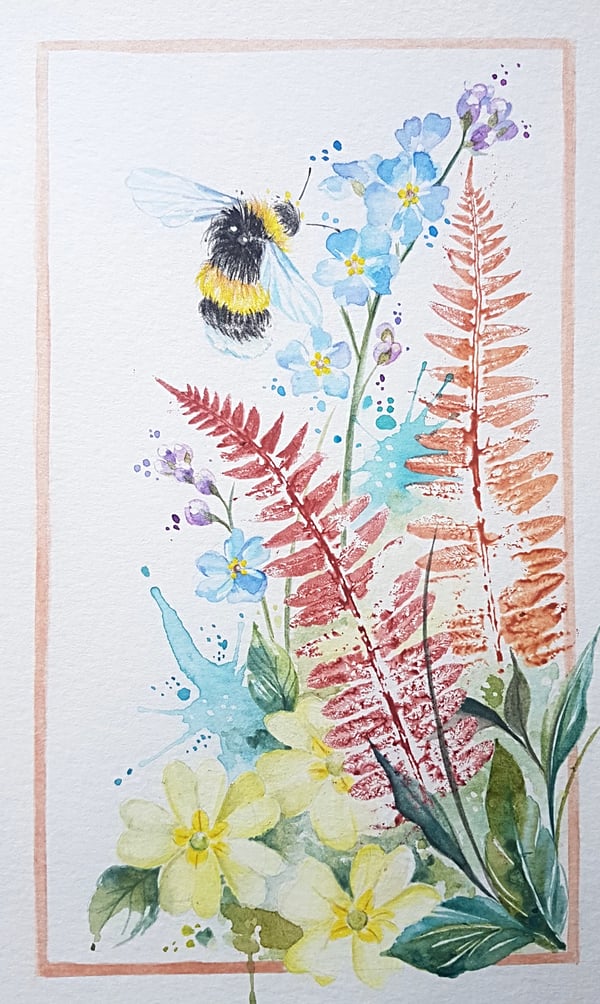 Image of Autumn Bee 5”x8” Framed