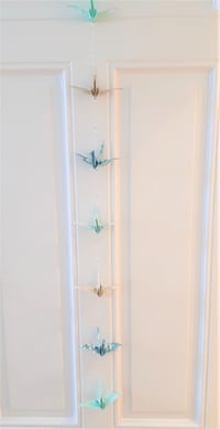Image 2 of Guirlande Grues Turquoise/Menthe/Or