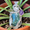 Whimsical Seraphanite, Green Garnet, Amethyst, & Quartz Pendant