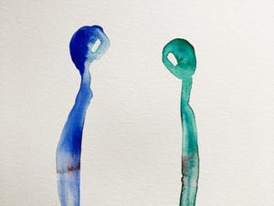 Image of « Together » 2/3, watercolor - A3.