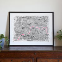 Image 1 of Music Map Of London (Pink Thames)