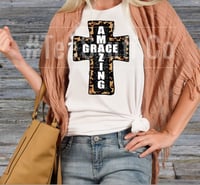 Image 1 of AMAZING GRACE LEOPARD CROSS SHIRT