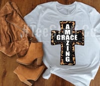 Image 3 of AMAZING GRACE LEOPARD CROSS SHIRT