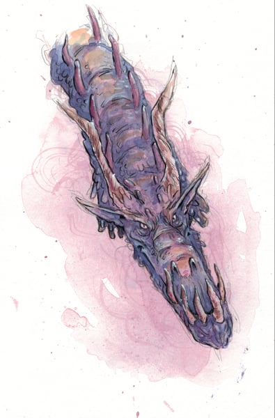 Image of Watercolor Dragon Head: Klausen Chronicles
