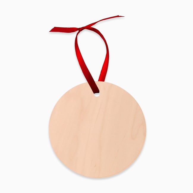 Arctic Bear Christmas Natural Wood Ornament