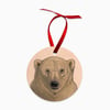 Arctic Bear Christmas Natural Wood Ornament