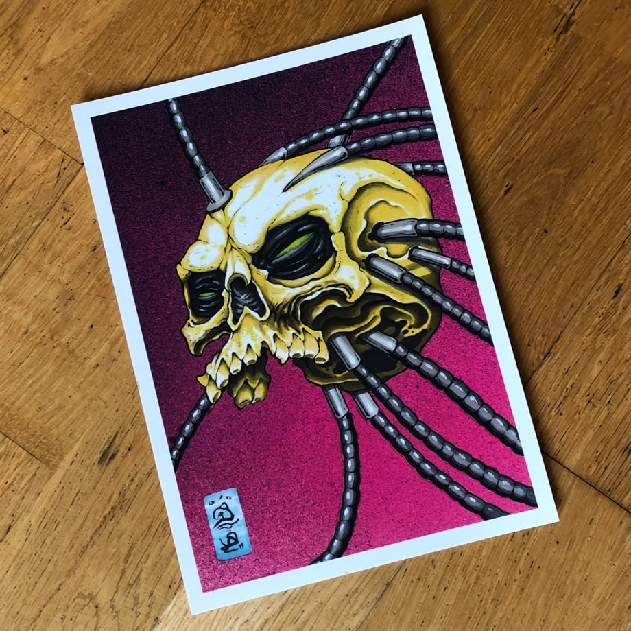 Image of A5 Symbiote Skull Print