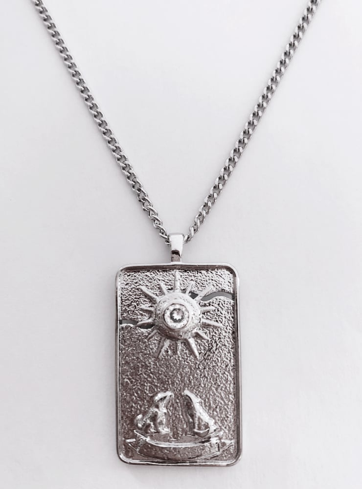 Image of SILVER MOON TAROT NECKLACE