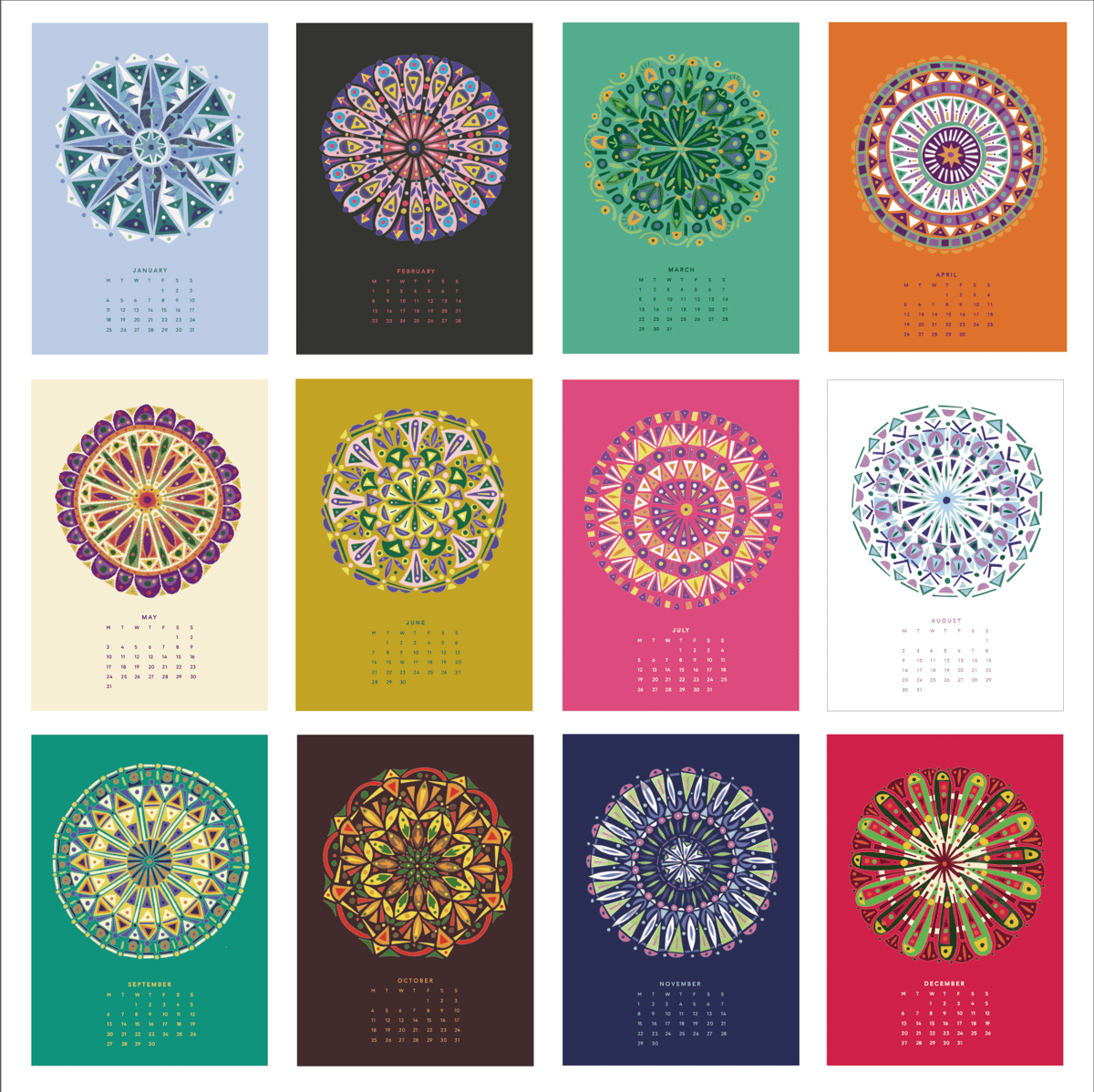 'A Year of Mandalas' 2021 Calendar - PREORDER 