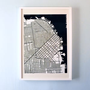 Image of Black Silk-Screen Printed Map of San Francisco