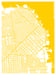Image of Yellow Silk-Screen Printed Map of San Francisco
