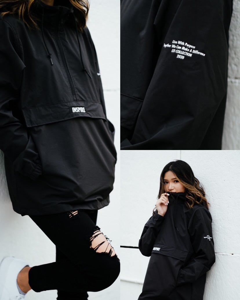 Image of BLACK LIVE TO INSPIRE ANORAK JACKET