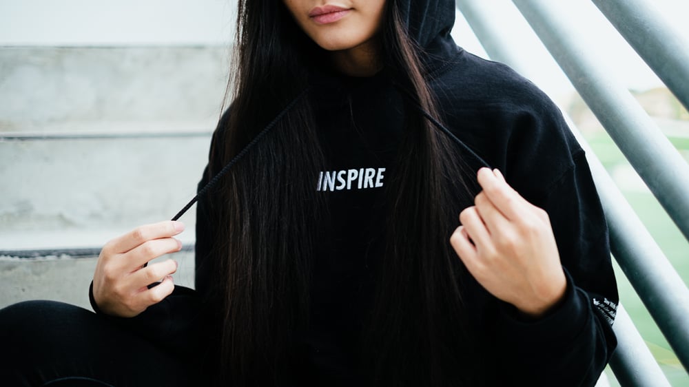 Image of LIVE TO INSPIRE HOODIE (BLACK) I UNISEX
