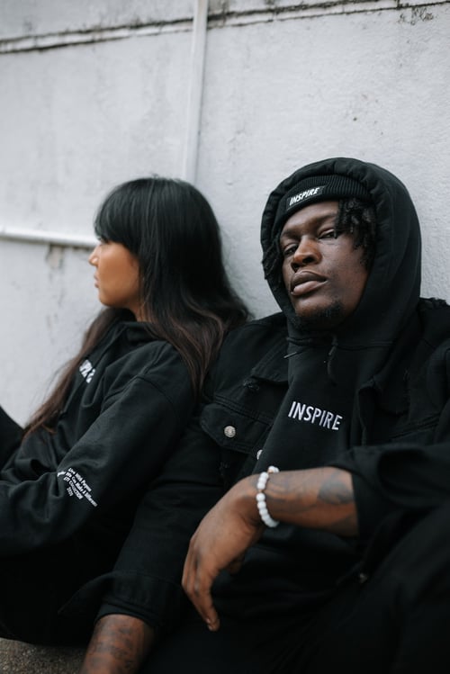 Image of LIVE TO INSPIRE HOODIE (BLACK) I UNISEX