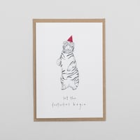 Image 3 of Hand Finished Christmas Party Animal Bundle - 8 Cards 