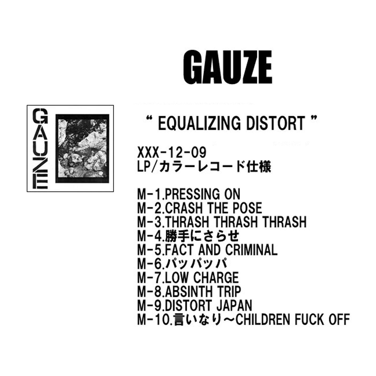 EQUALIZING DISTORT / GAUZE 歌詞カードあり - メルカリ - 邦楽