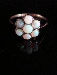 Image 1 of Edwardian 9ct yellow gold solid natural opal cluster ring