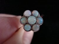 Image 2 of Edwardian 9ct yellow gold solid natural opal cluster ring