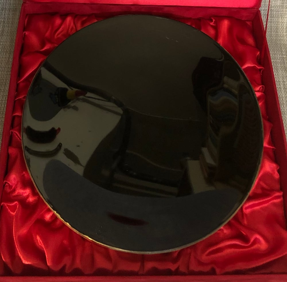Image of Huge Magical (Black) Mirror in a Handmade Box (diameter 25cm - 10") IN STOCK 12/2022.